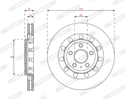 DDF2361C1 Диск гальмівний FERODO підбір по vin на Brocar