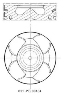 011PI00104000 Поршень MAHLE / KNECHT підбір по vin на Brocar