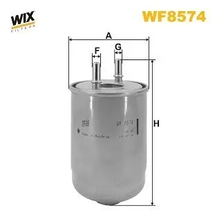 WF8574 Фільтр паливний RENAULT MEGANE III, SCENIC III 1.5 DCI 09-12 (вир-во WIX-FILTERS) WIX FILTERS підбір по vin на Brocar