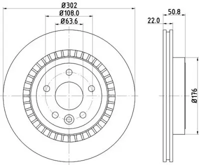 8DD355116191 Диск гальмівний Volvo XC60 I 2.0-3.2 05.08-12.17 HELLA підбір по vin на Brocar