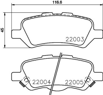 8DB355023051 Гальмівні колодки дискові зад. Toyota Venza 12- HELLA подбор по vin на Brocar