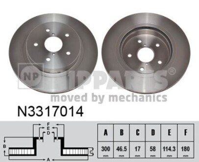 N3317014 Гальмiвнi диски NIPPARTS підбір по vin на Brocar