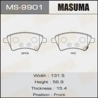 MS9901 Колодки гальмівні (MS-9901) MASUMA MASUMA подбор по vin на Brocar