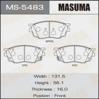 MS5483 Колодки гальмівні (MS-5483) MASUMA MASUMA підбір по vin на Brocar