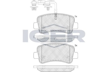 LM2001 Комплект гальмівних колодок (дискових) ICER LM2001 ICER подбор по vin на Brocar