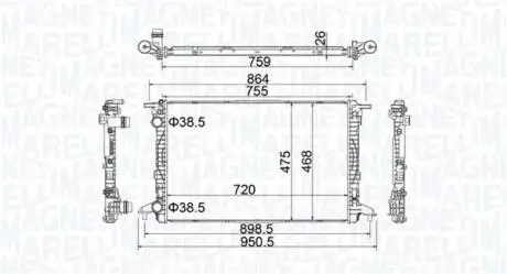 350213208900 Радіатор MAGNETI MARELLI підбір по vin на Brocar