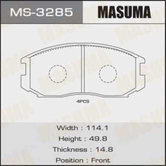 MS3285 Колодки тормозные передн TOYOTA HILUX VI (MS3285) MASUMA MASUMA подбор по vin на Brocar