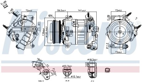 890796 Компресор кондицiонера First Fit NISSENS підбір по vin на Brocar