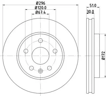 8DD355116031 Гальмівний диск перед. Insignia A/Malibu 08- 1.4-2.4 (PRO) HELLA підбір по vin на Brocar