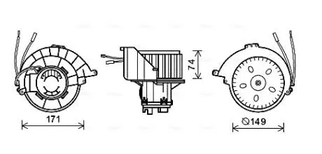 OL8627 Вентилятор отопителя салона Opel Astra G AC+ AVA COOLING підбір по vin на Brocar