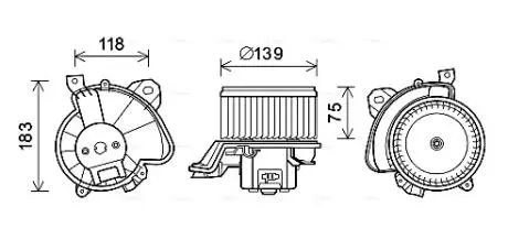 FT8431 Вентилятор отопителя салона Citroen Nemo Peugeot Bipper Fiat Qubo 1,3HDI 08> Pun AVA COOLING подбор по vin на Brocar