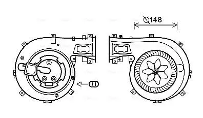 OL8630 Вентилятор отопителя салона Opel Vectra C manAC AVA COOLING підбір по vin на Brocar
