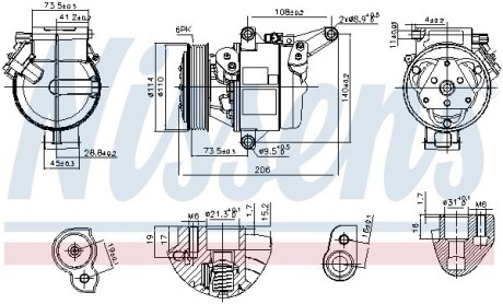 890948 Компресор кондицiонера First Fit NISSENS підбір по vin на Brocar