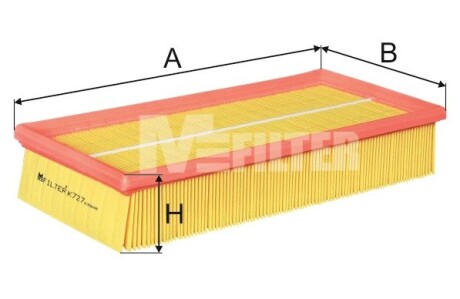 K727 Фільтр повітряний M-FILTER підбір по vin на Brocar