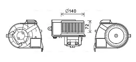 RT8617 Вентилятор обігрівача салону Renault Kangoo I AC+ (RT8617) AVA AVA COOLING підбір по vin на Brocar