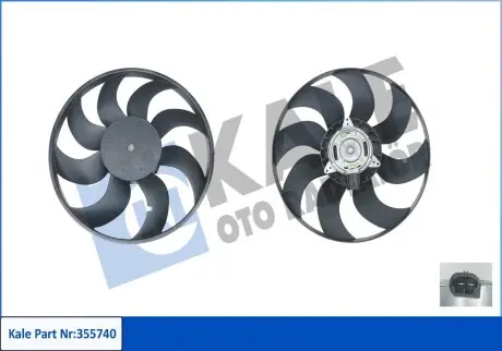 355740 Вентилятор охолодження радіатора з кожухом Dacia Dokker, Lodgy - Renault Clio IV 1.5 Dci Fan &amp; Motor (347170-Without Shroud Version) (355740) KALE OTO RADYATOR KALE OTO RADYATOR підбір по vin на Brocar