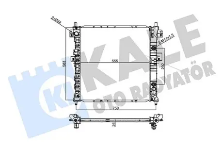 356325 Радіатор охолодження двигуна (паяний) SsangYong Kyron (05-), Actyon (06-) МКПП 2.0 XDi, 2.7 XDi, 2.3i (356325) KALE OTO RADYATOR KALE OTO RADYATOR підбір по vin на Brocar
