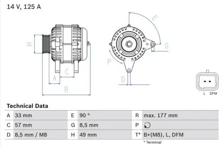 0986080270 Генератори BOSCH BOSCH підбір по vin на Brocar