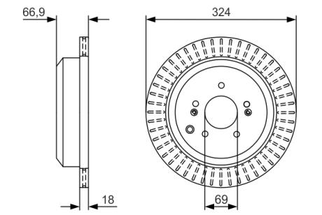 0986479V10 Гальмівний диск BOSCH підбір по vin на Brocar