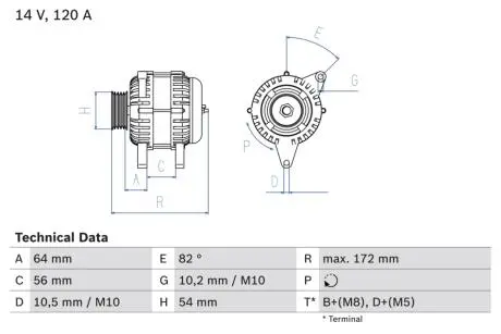 0986046140 Генератор BOSCH BOSCH підбір по vin на Brocar