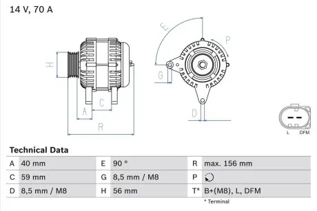 0986041480 Генератор BOSCH BOSCH підбір по vin на Brocar