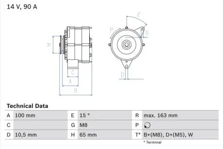 0986036790 Генератор BOSCH BOSCH подбор по vin на Brocar