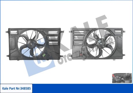 348585 Вентилятор охолодження радіатора з кожухом Ford Transit, Tourneo Custom Fan & Motor & Shroud (348585) KALE OTO RADYATOR KALE OTO RADYATOR підбір по vin на Brocar