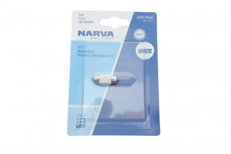 181704000 Лампа світлодіодна LED FESTOON С5W Range Performance 0,8W SV8.5 (30мм) (вир-во Narva) NARVA підбір по vin на Brocar