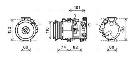 TOAK628 Компресор кондиціонера TOYOTA CAMRY (2006-) (AVA) AVA COOLING підбір по vin на Brocar