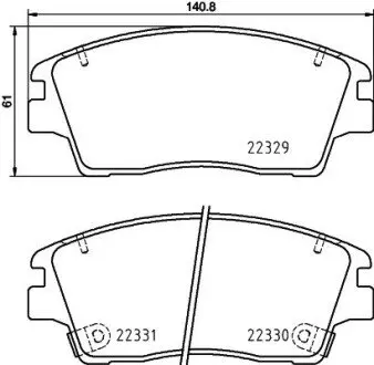 NP6147 Гальмівні колодки HYUNDAI/KIA Tucson/Sportage \'\'F \'\'15-22 NISSHINBO підбір по vin на Brocar