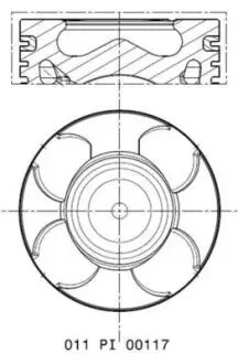 011PI00117002 Поршень двигуна MAHLE / KNECHT підбір по vin на Brocar