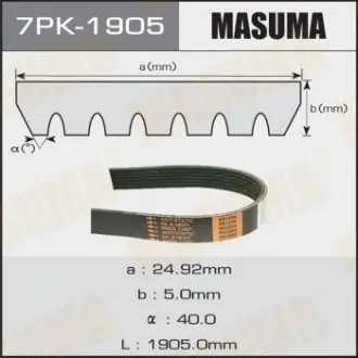 7PK1905 Ремінь поліклінової 7PK-1905 (7PK-1905) MASUMA MASUMA підбір по vin на Brocar