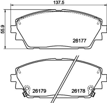 8DB355040271 Колодки гальмівні передні HELLA підбір по vin на Brocar