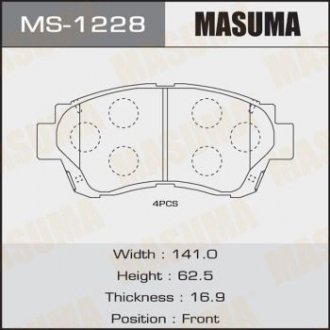 MS1228 Колодки тормозные AN-322K, NP1006, P83027 передн LEXUS SC MASUMA подбор по vin на Brocar