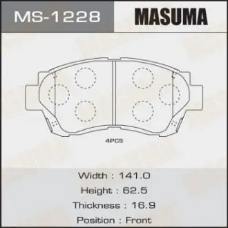 MS1228 Колодки гальмівні (MS-1228) MASUMA MASUMA підбір по vin на Brocar