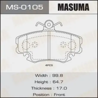 MS0105 Колодки тормозные AN-4014K, P68008 передн RENAULT LOGAN MCV II 1.5 dCi MASUMA подбор по vin на Brocar