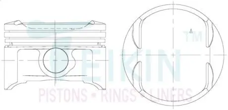 30109050 Поршни ремонт +0.50mm (к-кт на мотор) Chevrolet Spark M300 Aveo 1.2L B12D1 TEIKIN підбір по vin на Brocar