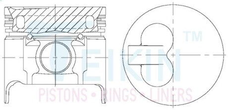 42674AG050 Поршни ремонт (+0.50мм) (к-кт на мотор) Mazda R2 New E2200 с 1997года TEIKIN підбір по vin на Brocar