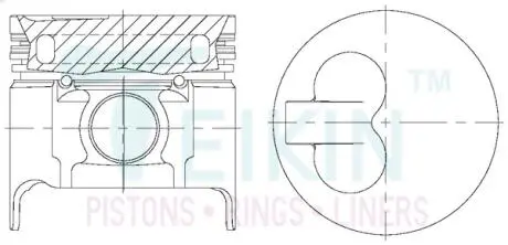 42674AG100 Поршни ремонт (+1.00мм) (к-кт на мотор) Mazda R2 New E2200 с 1997года TEIKIN підбір по vin на Brocar