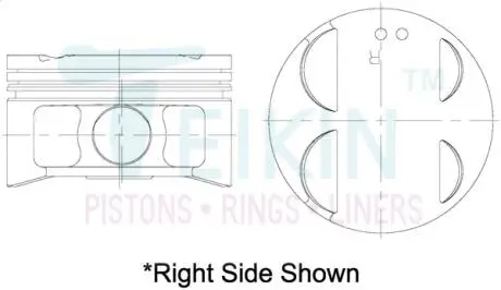 46288025 Поршни ремонт +0.25mm (к-кт на мотор) 1MZ-FE Avalon, Camry, Solara TEIKIN підбір по vin на Brocar