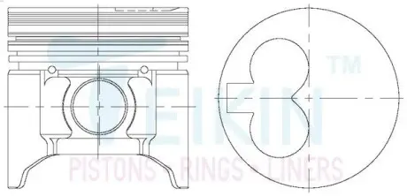 42167ASTD Поршни ремонт +0.50mm Alfin(к-кт на мотор) Mazda R2/RF, Kia Besta TEIKIN підбір по vin на Brocar