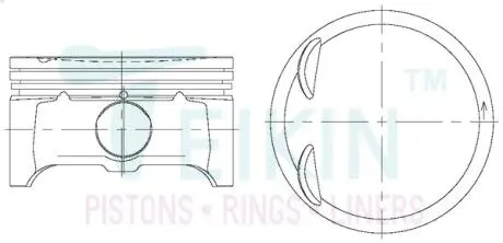 42216025 Поршни ремонт +0.25mm (к-кт на мотор) Mazda6 GH 2.0 TEIKIN підбір по vin на Brocar