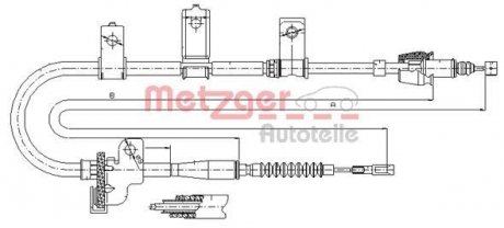 176020 Трос, стояночная тормозная система METZGER підбір по vin на Brocar