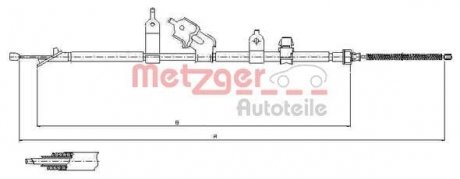 171081 Трос, стояночная тормозная система METZGER підбір по vin на Brocar