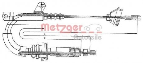 10817 Трос, стояночная тормозная система METZGER підбір по vin на Brocar