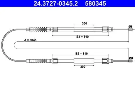 24372703452 Трос, стояночная тормозная система ATE подбор по vin на Brocar