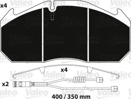 882216 Колодки гальмівні 249x118, 1x28 VALEO підбір по vin на Brocar