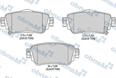 MBF015290 Колодки гальмові дискові задні MANDO подбор по vin на Brocar