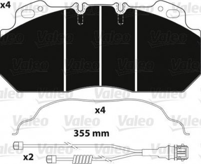 882217 Колодки гальмівні 249x110x28 VALEO підбір по vin на Brocar