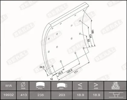 KBL1993201660 Накладки гальмівні WVA19932 BERAL підбір по vin на Brocar